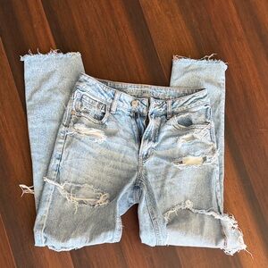 American Eagle Outfitters Light Blue Distressed Skinny Jeans